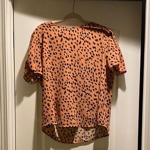 Papermoon Animal Print Blouse in Tan and Black